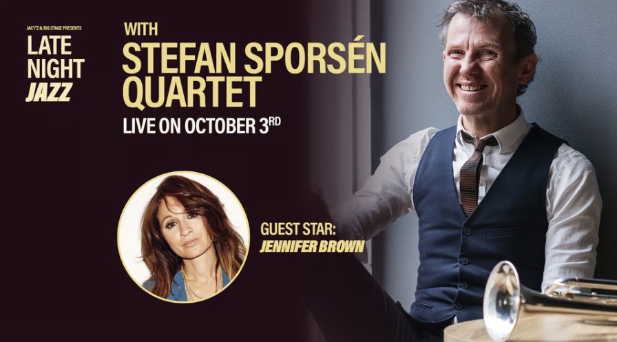 Late night jazz with Stefan Sporsén Quartet,  and special guest Jennifer Brown